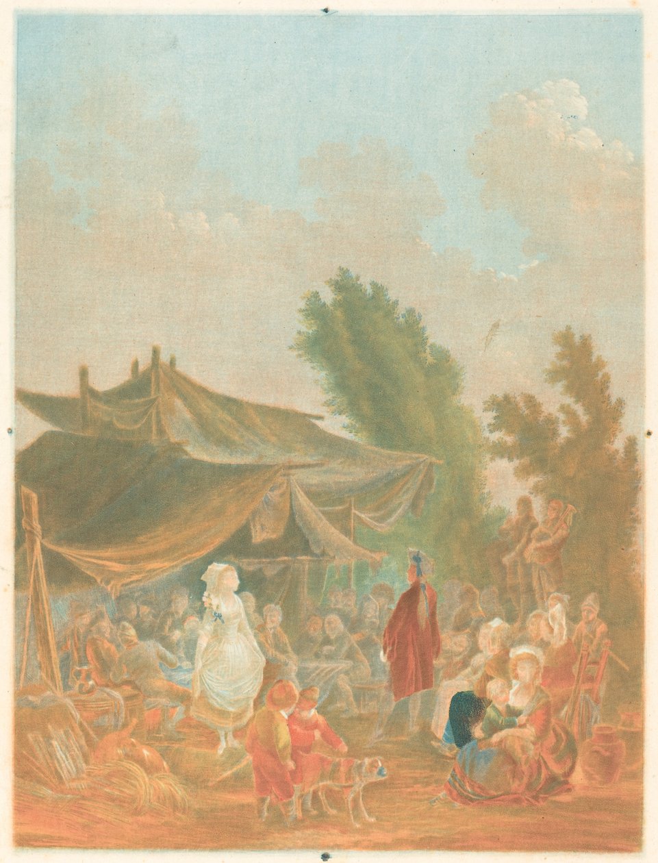 Noce de Village (kylän häät) tekijältä Charles Melchior Descourtis after Nicolas Antoine Taunay