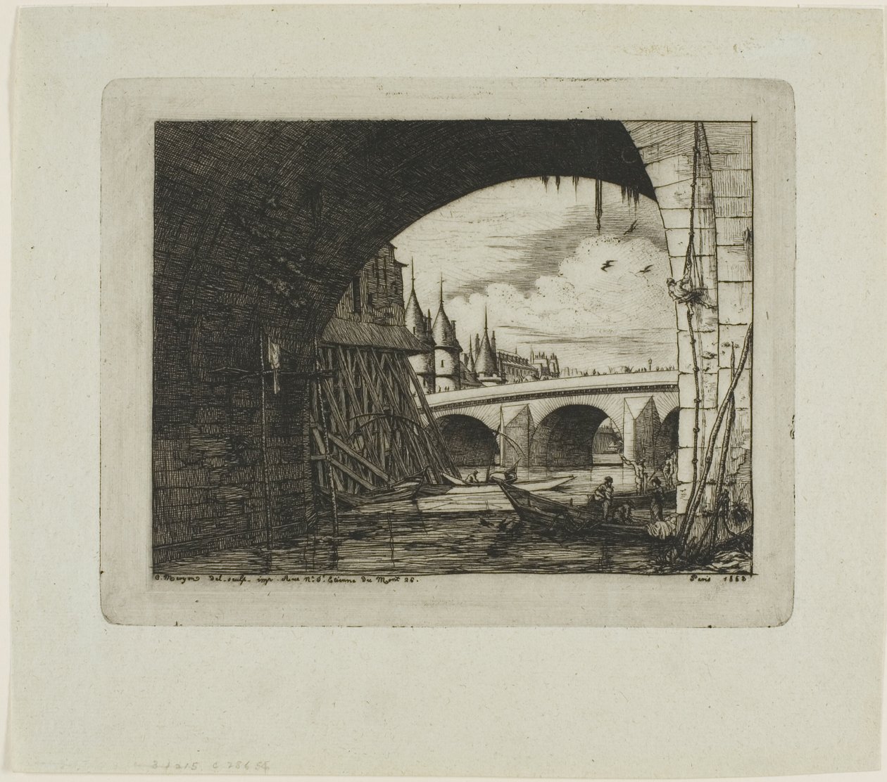 Pont Notre-Damen kaari, Pariisi tekijältä Charles Meryon
