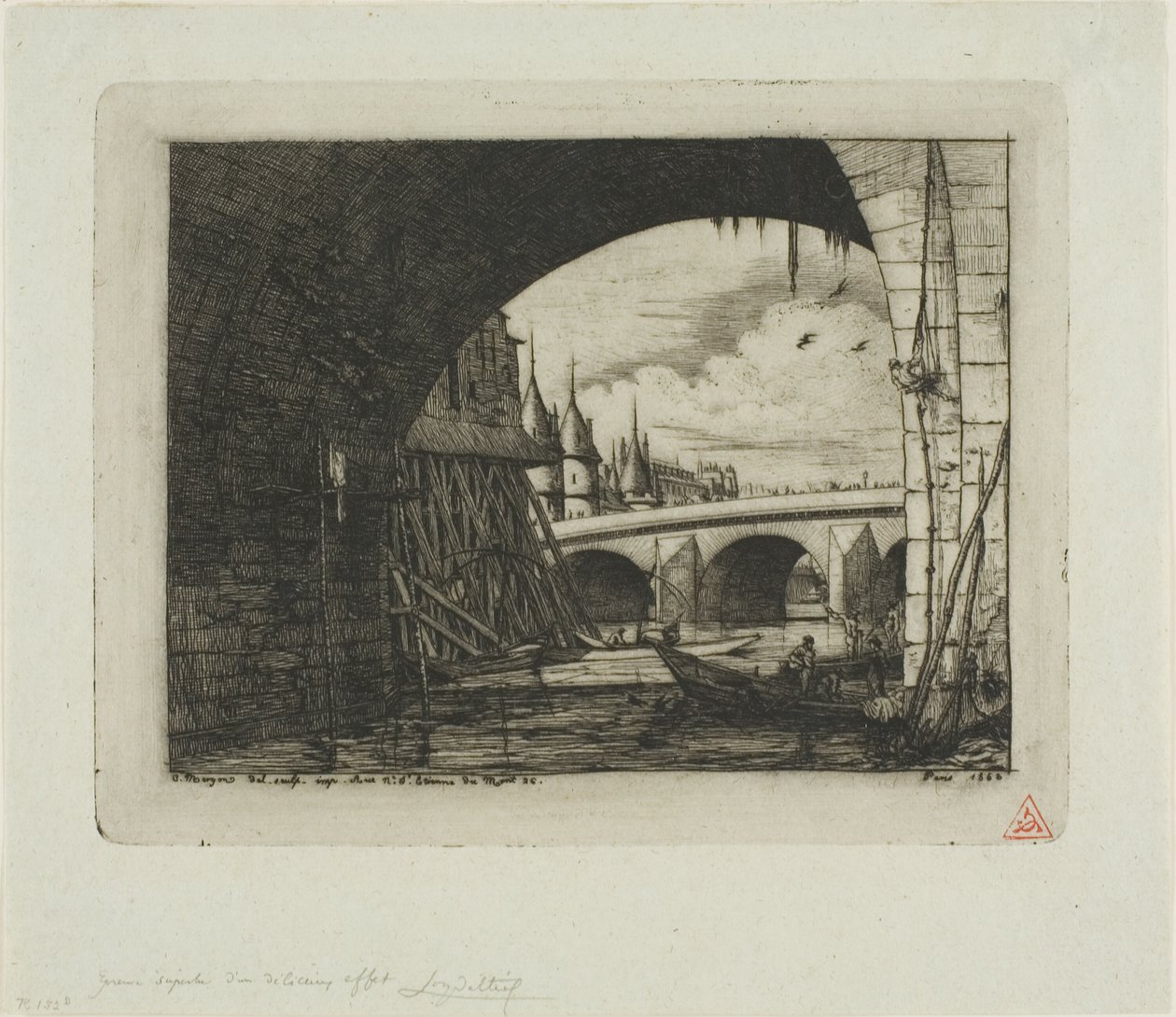 Pont Notre-Damen kaari, Pariisi tekijältä Charles Meryon