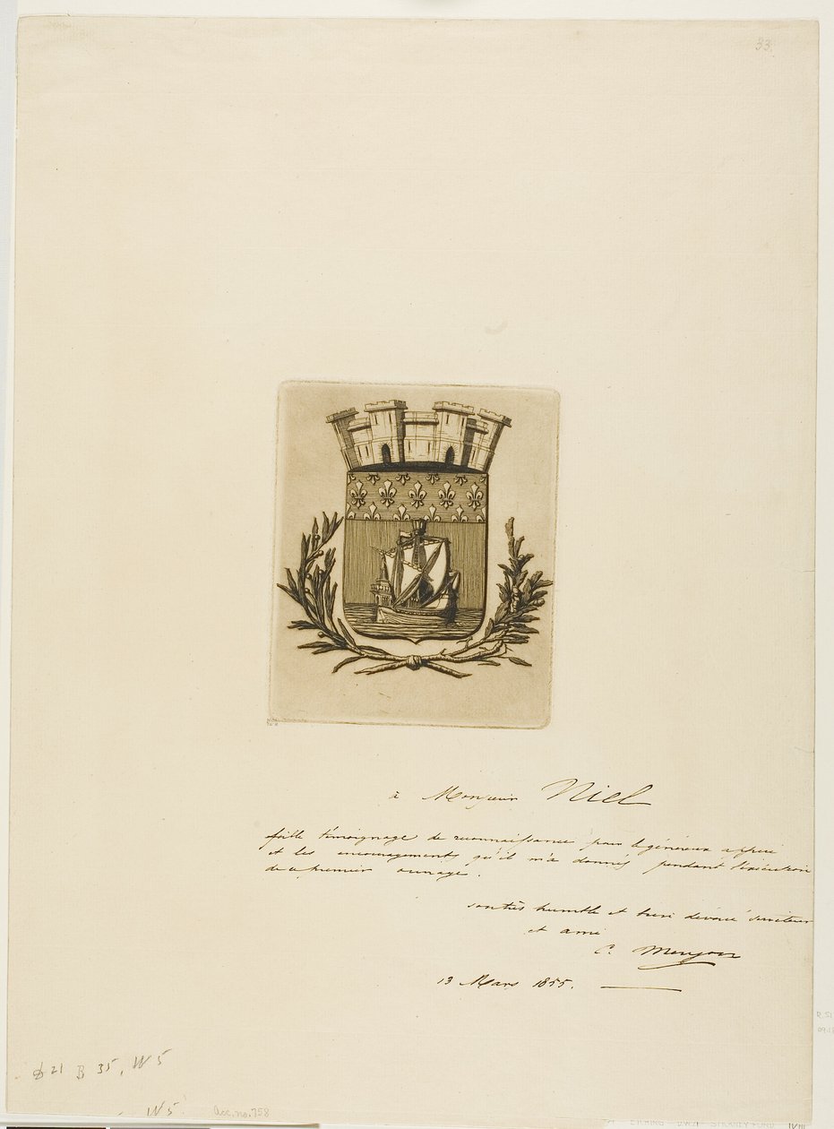 Pariisin kaupungin symboliset aseet tekijältä Charles Meryon