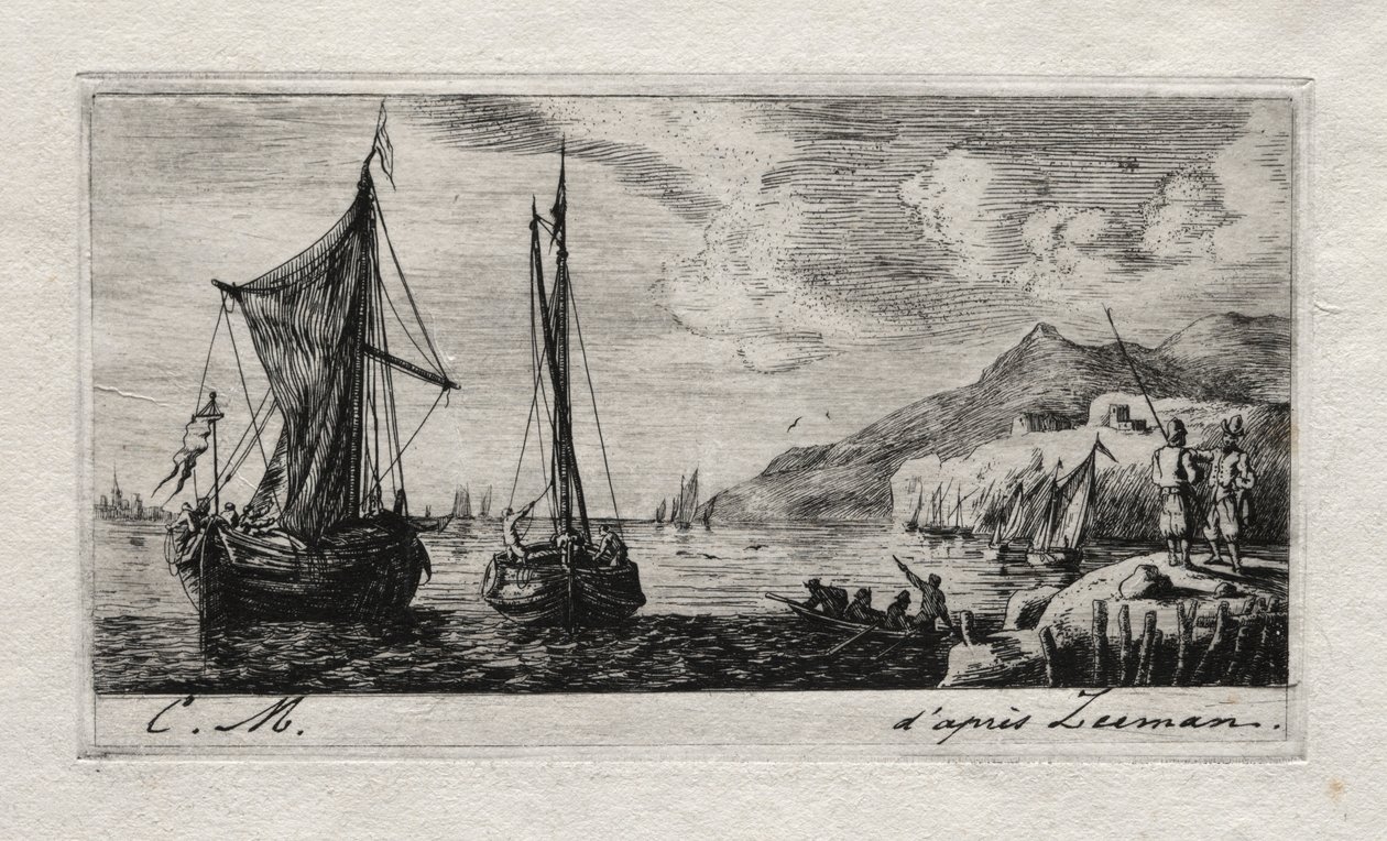Calais - Huuhteluveneet, 1850. tekijältä Charles Meryon