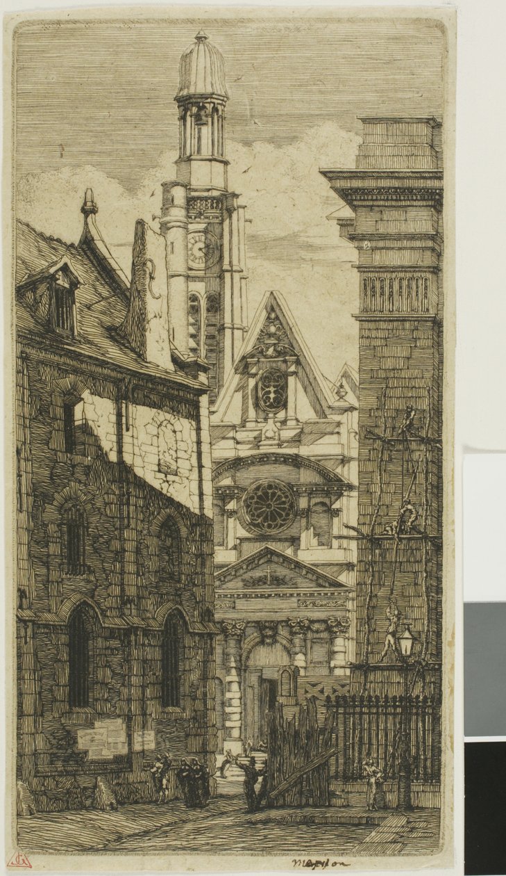 St. Etienne du Montin kirkko, Pariisi tekijältä Charles Meryon