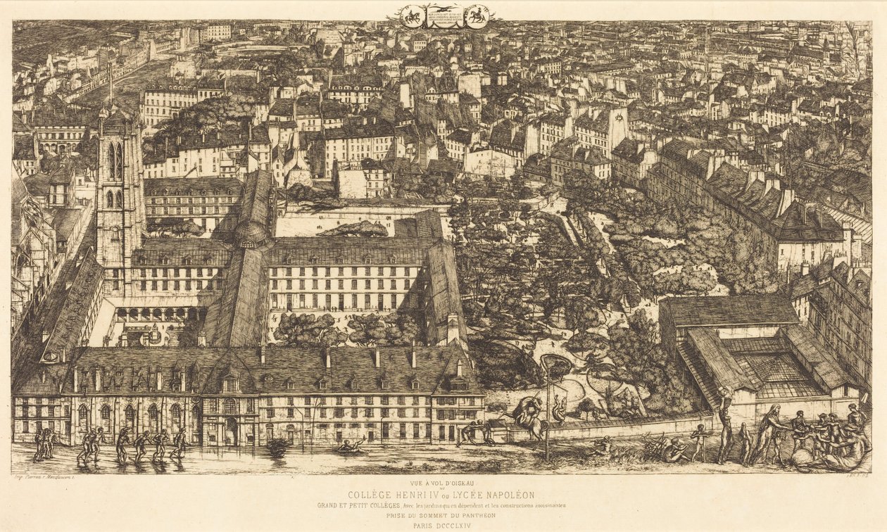 Collège Henri IV, Pariisi, eli Lycée Napoléon tekijältä Charles Meryon