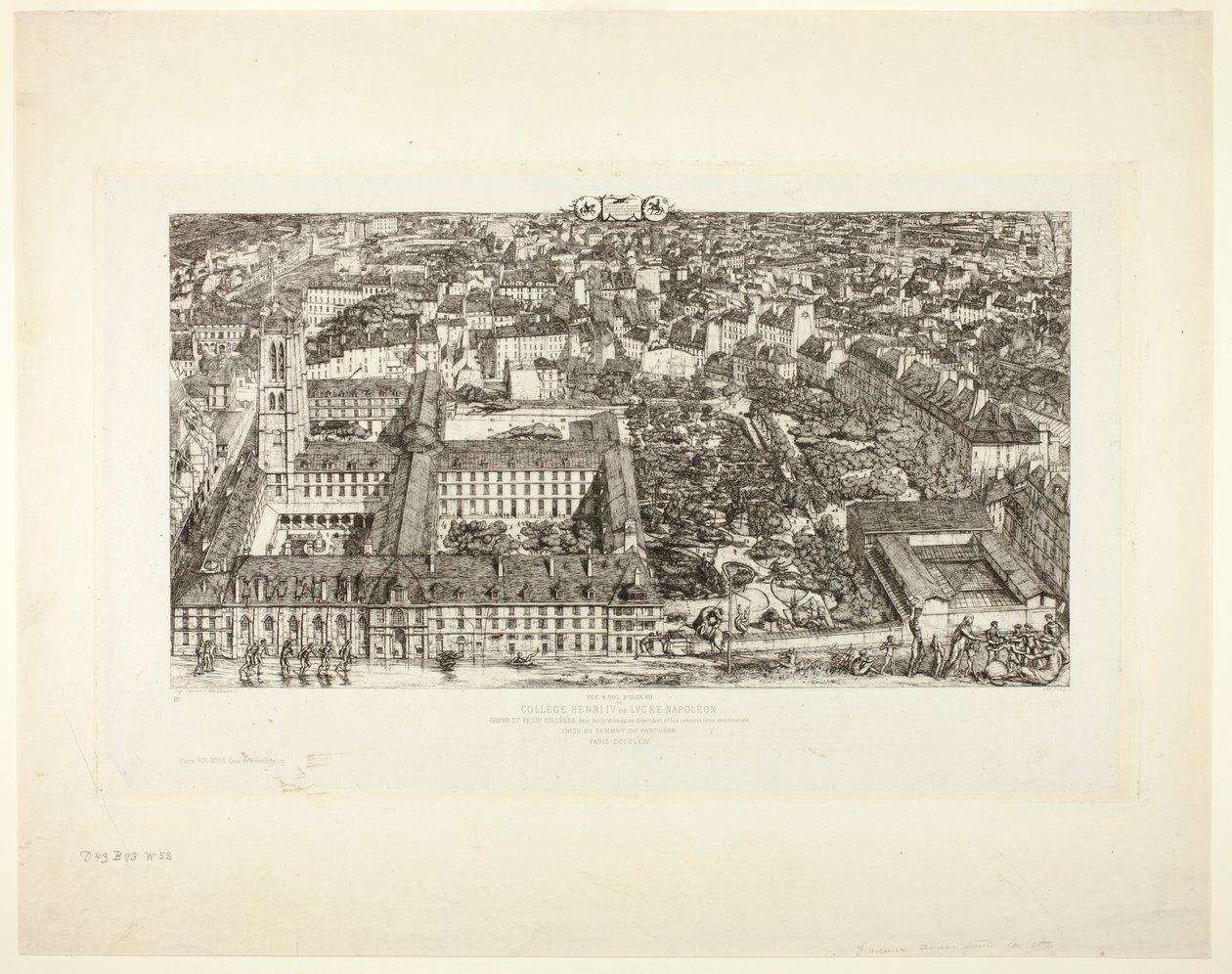College Henry IV (tai Lycée Napoléon), Pariisi tekijältä Charles Meryon