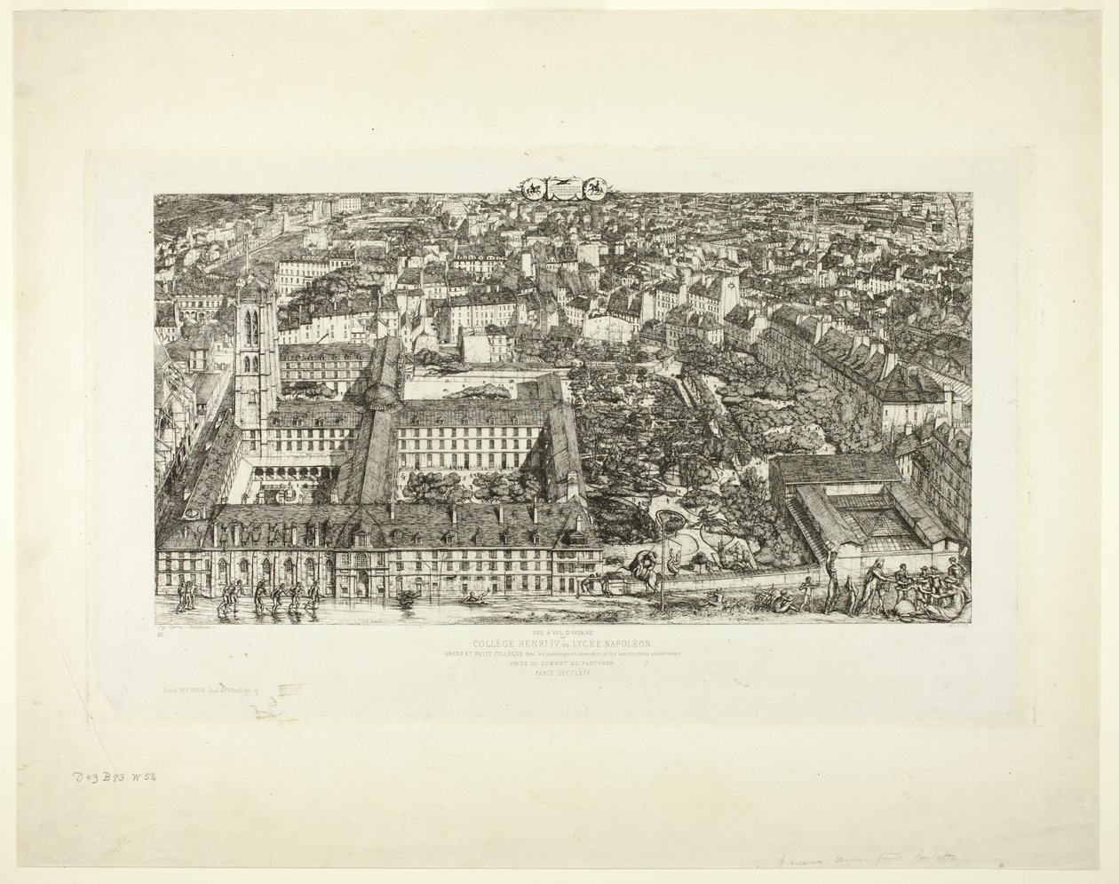 College Henry IV (tai Lycée Napoléon), Pariisi tekijältä Charles Meryon