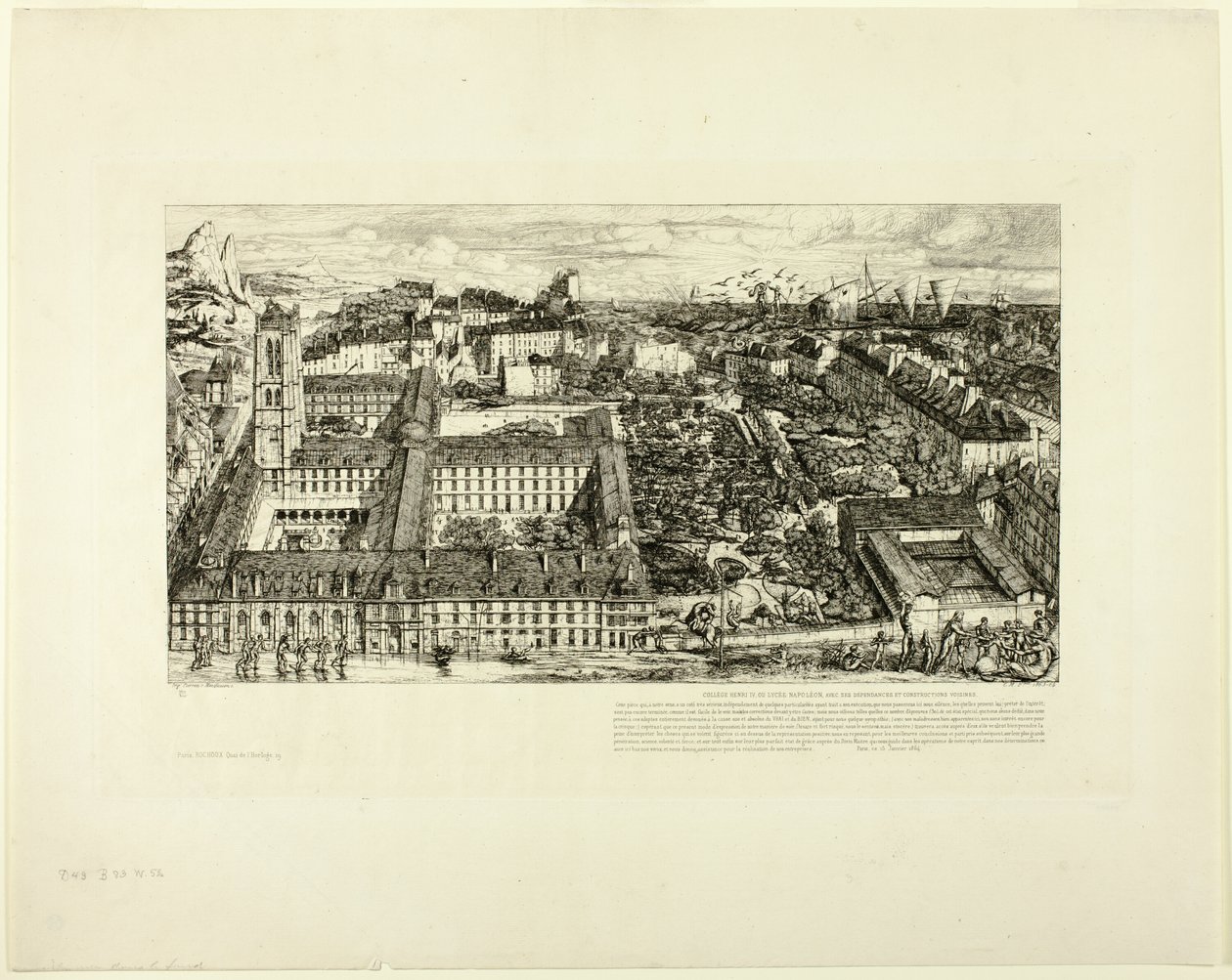 College Henry IV (tai Lycée Napoléon), Pariisi tekijältä Charles Meryon