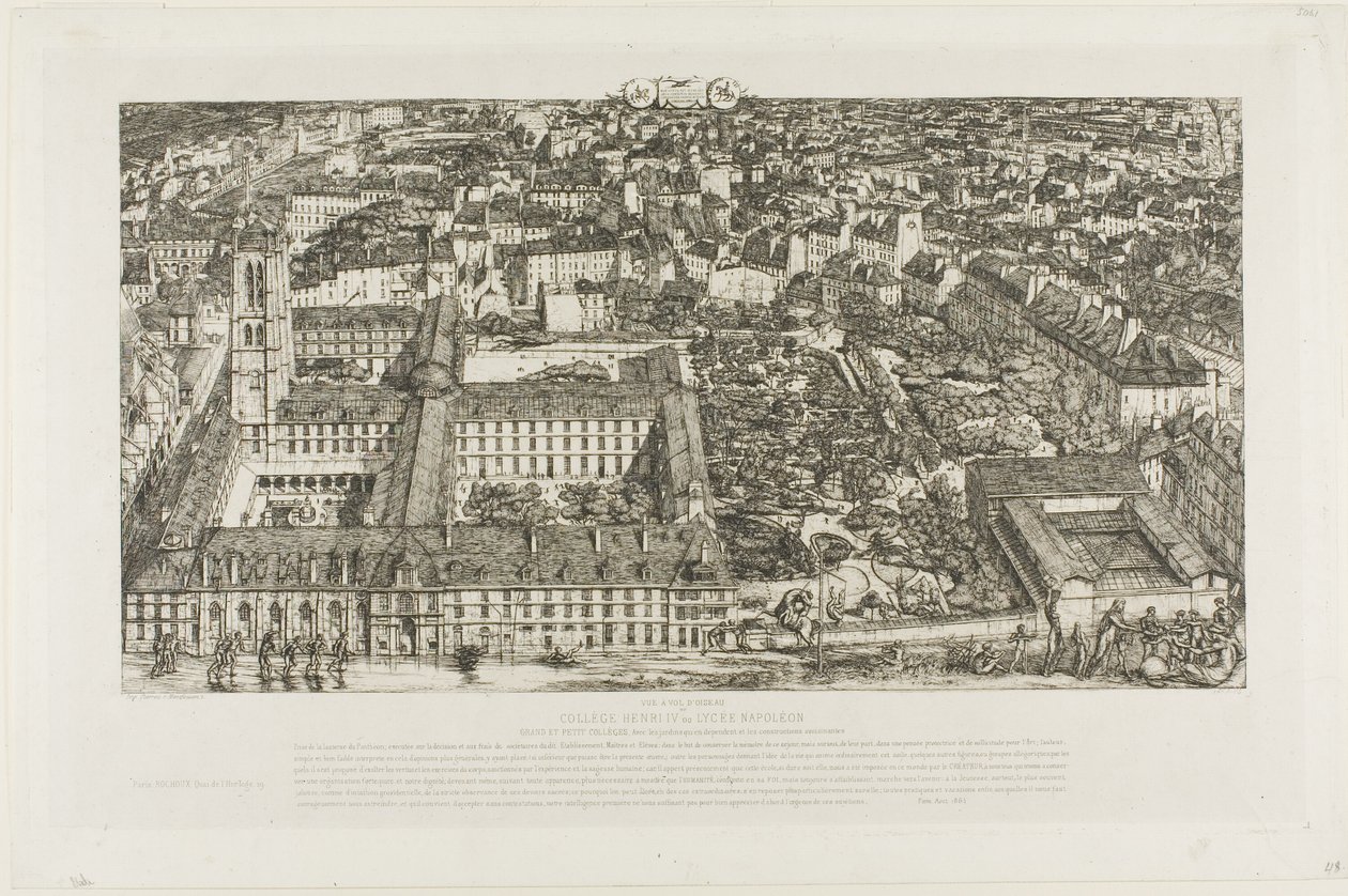 College Henry IV (tai Lycée Napoléon), Pariisi tekijältä Charles Meryon