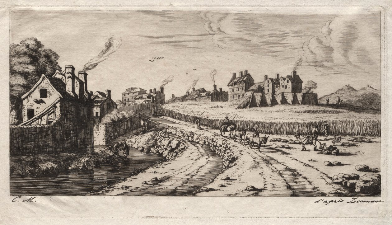 Sisäänkäynti Faubourgiin, Saint-Marceau, Pariisi, 1850. tekijältä Charles Meryon