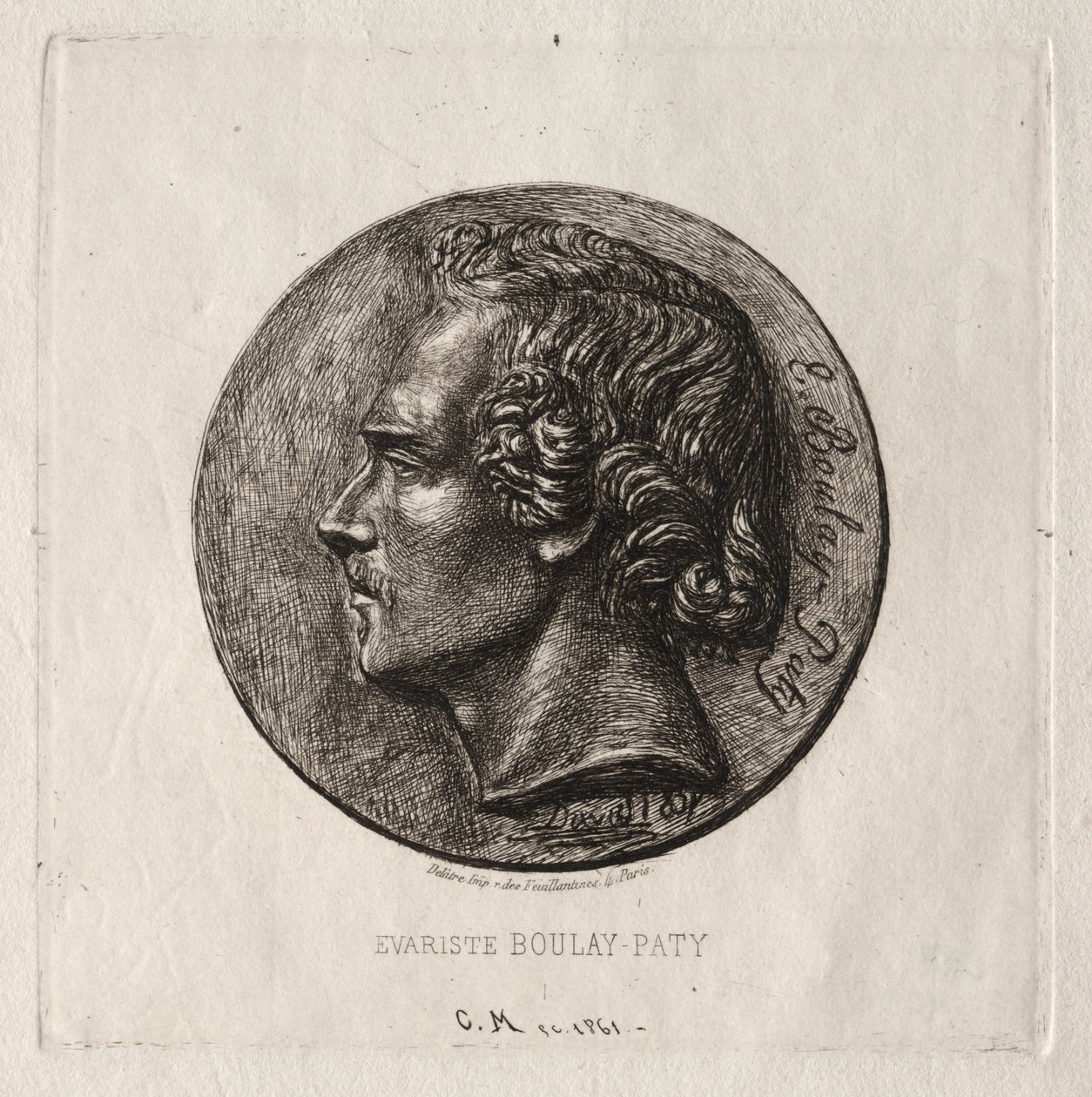Evariste Boulay-Paty, runoilija, 1861. tekijältä Charles Meryon