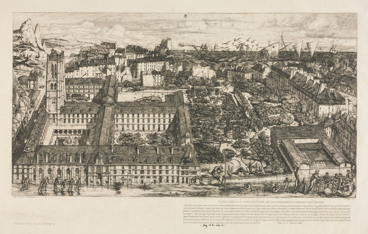 Henry IV College, 1863-1864. tekijältä Charles Meryon