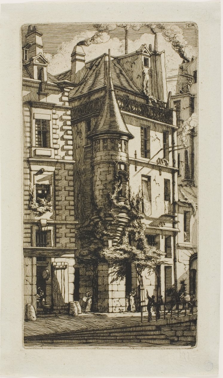 Talo tornilla, rue de la Tixéranderie tekijältä Charles Meryon