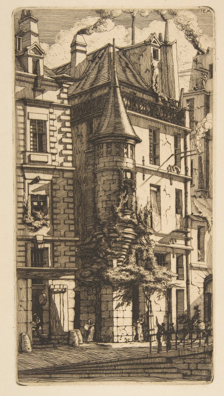 Tornillinen talo, Rue de la Tixéranderie, Pariisi tekijältä Charles Meryon