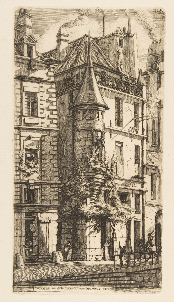 Tornillinen talo, Rue de la Tixéranderie, Pariisi tekijältä Charles Meryon