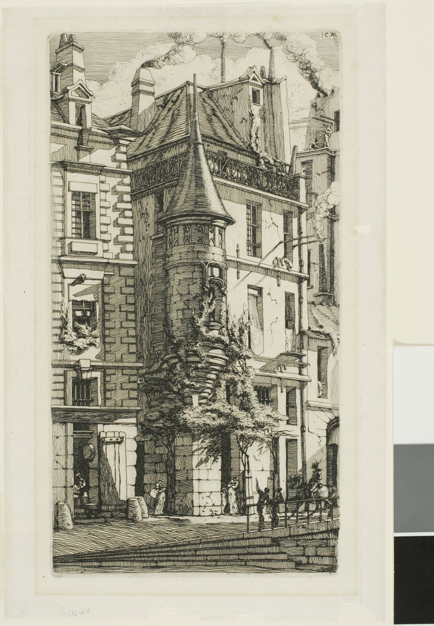 Talo tornilla, rue de la Tixéranderie tekijältä Charles Meryon