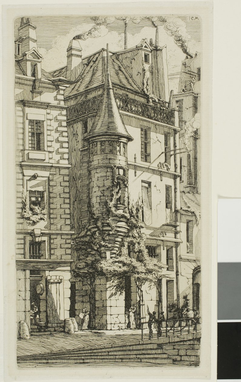 Talo tornilla, rue de la Tixéranderie tekijältä Charles Meryon