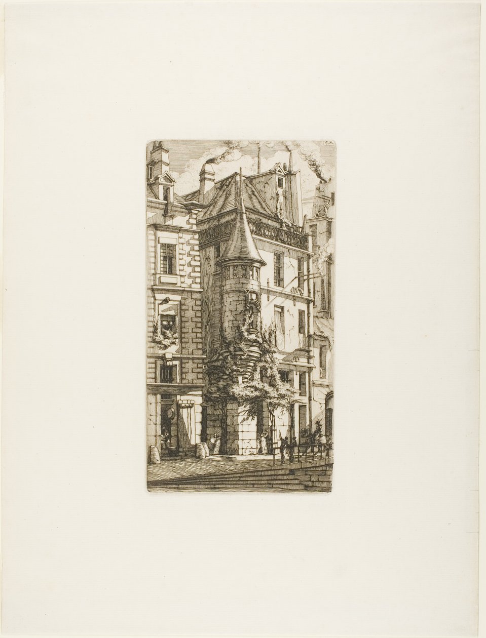 Talo, jossa on tornitalo, rue de la Tixéranderie tekijältä Charles Meryon