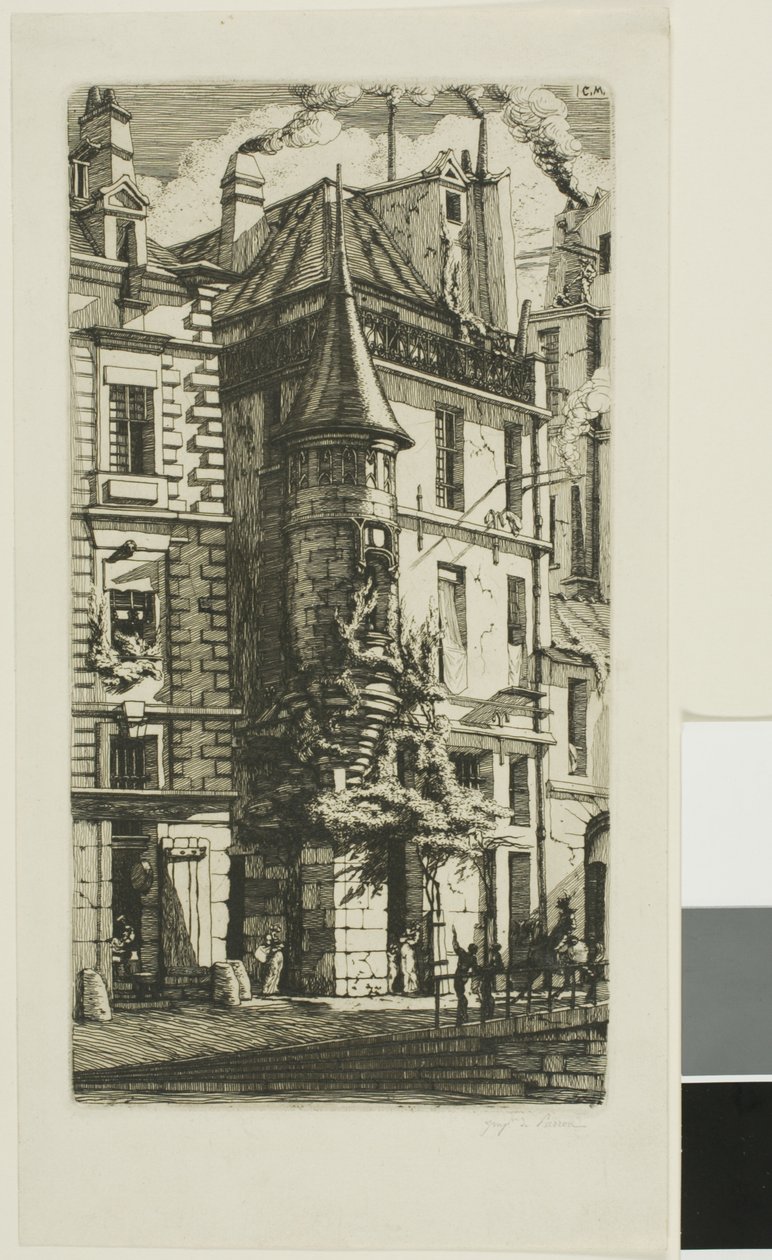 Talo tornilla, rue de la Tixéranderie, Pariisi tekijältä Charles Meryon
