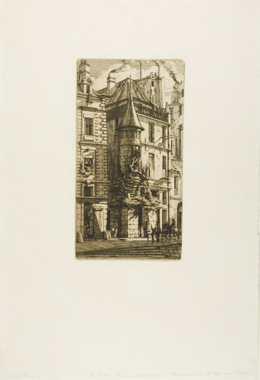 Talo tornilla, rue de la Tixéranderie, Pariisi tekijältä Charles Meryon