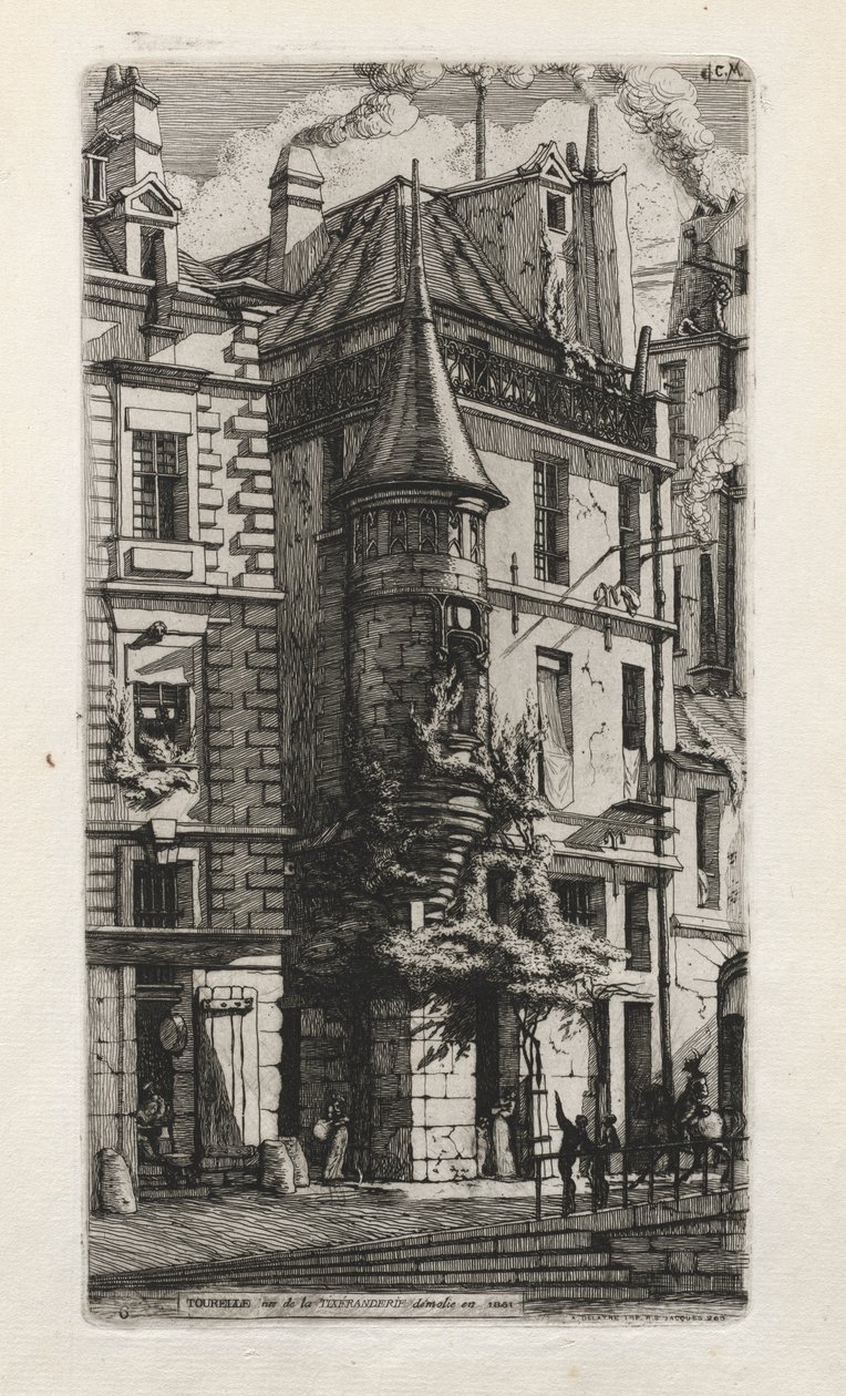 Talo tornilla, rue de la Tixéranderie, Pariisi, 1852. tekijältä Charles Meryon