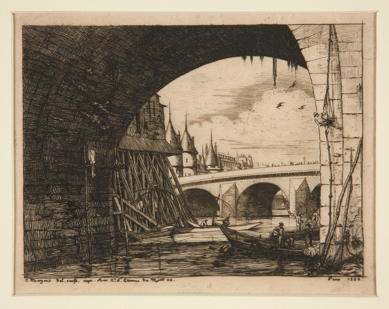 Pont Notre-Damen kaari, Pariisi tekijältä Charles Meryon