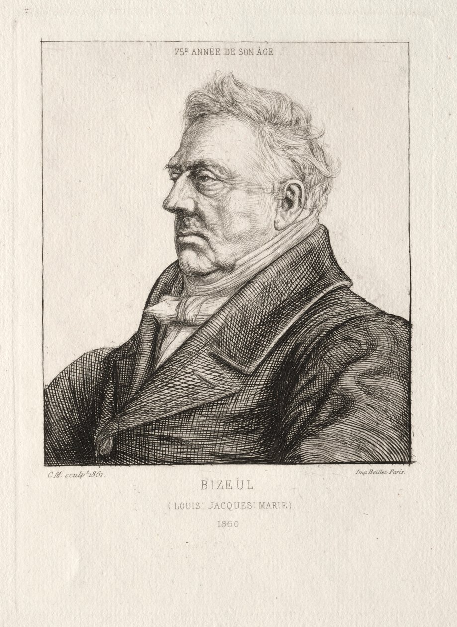 L. J. Marie Bizeul, bretonilainen arkeologi, 1860-1861. tekijältä Charles Meryon