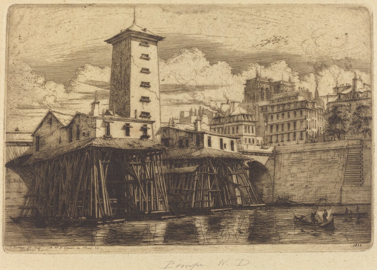 Notre Dame -pumppu, Pariisi (The Notre Dame Pump) tekijältä Charles Meryon