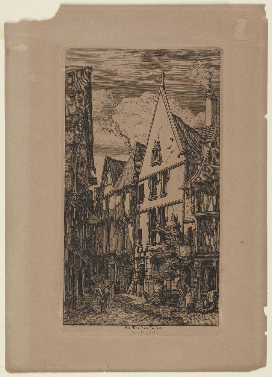 Rue des Toiles, Bourges - 1853 tekijältä Charles Meryon
