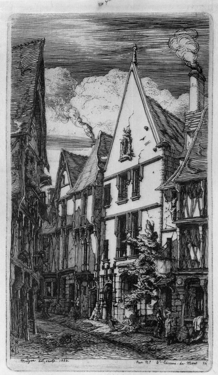 Rue des Toiles -katu Bourgesissa tekijältä Charles Meryon