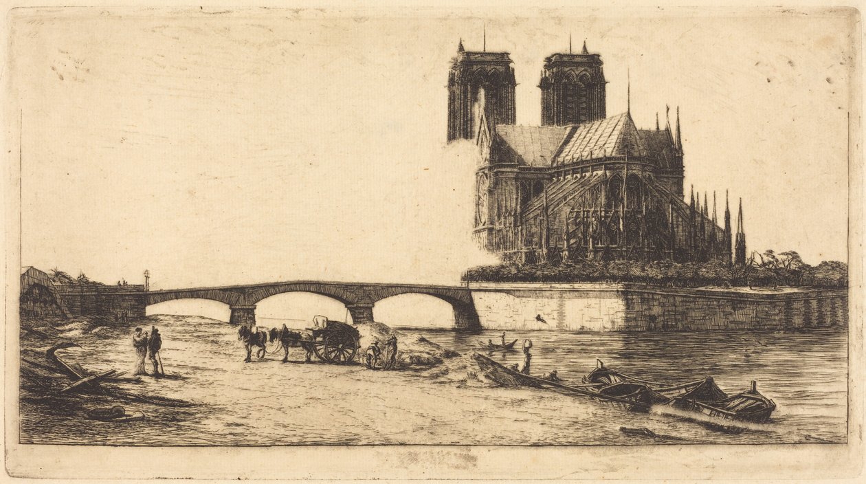 Notre-Dame de Parisin apsis (Notre-Dame-katedraalin apsis, Pariisi) tekijältä Charles Meryon