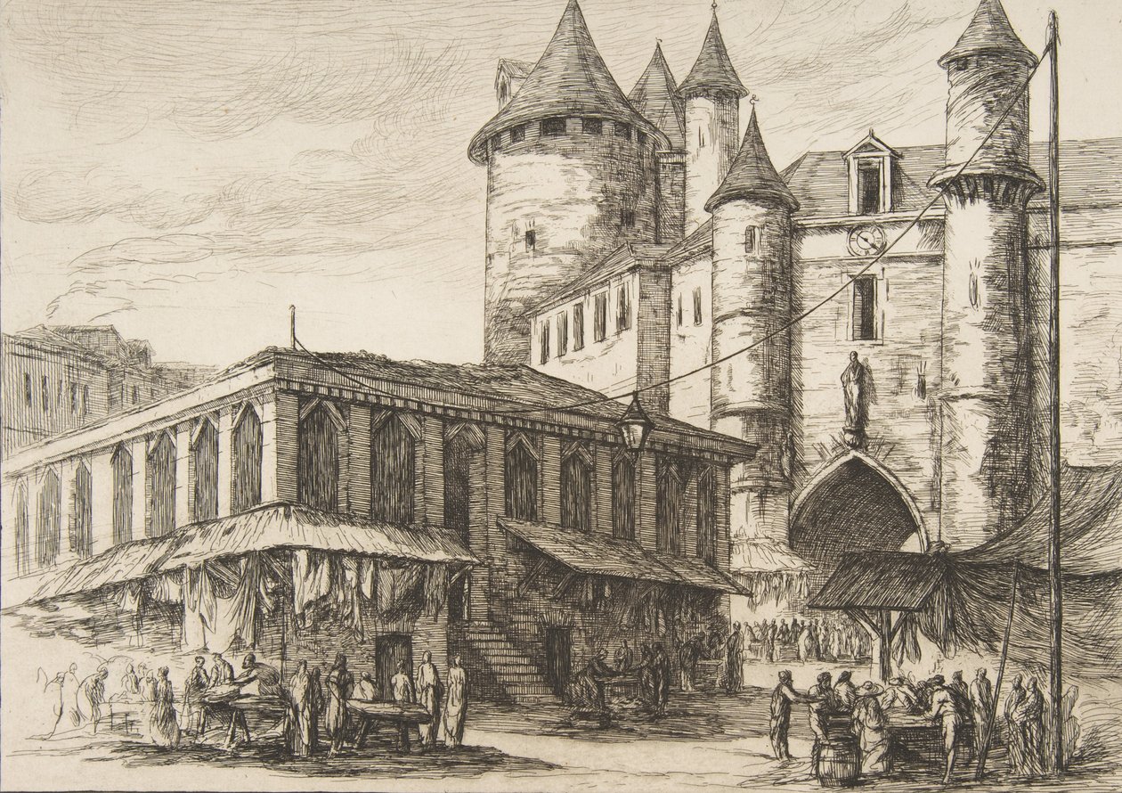 Le Grand Châtelet Grand Châtelet, Pariisi noin 1780, aikaisemman piirustuksen, 1861, mukaan. tekijältä Charles Meryon