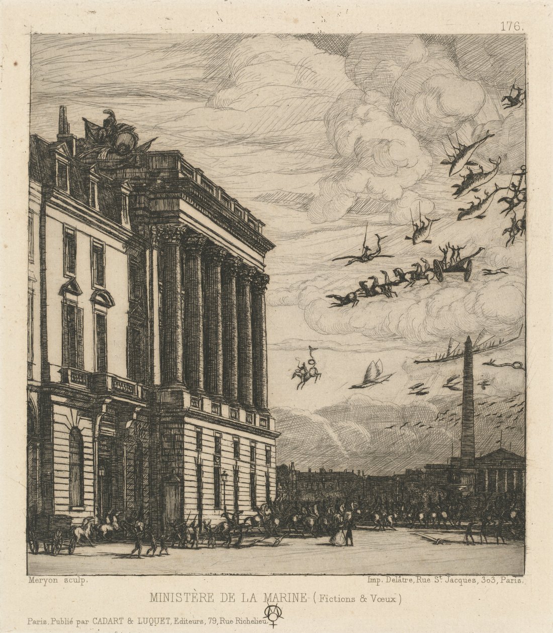 Merivoimien ministeriö, Pariisi (Admiralty, Pariisi) tekijältä Charles Meryon