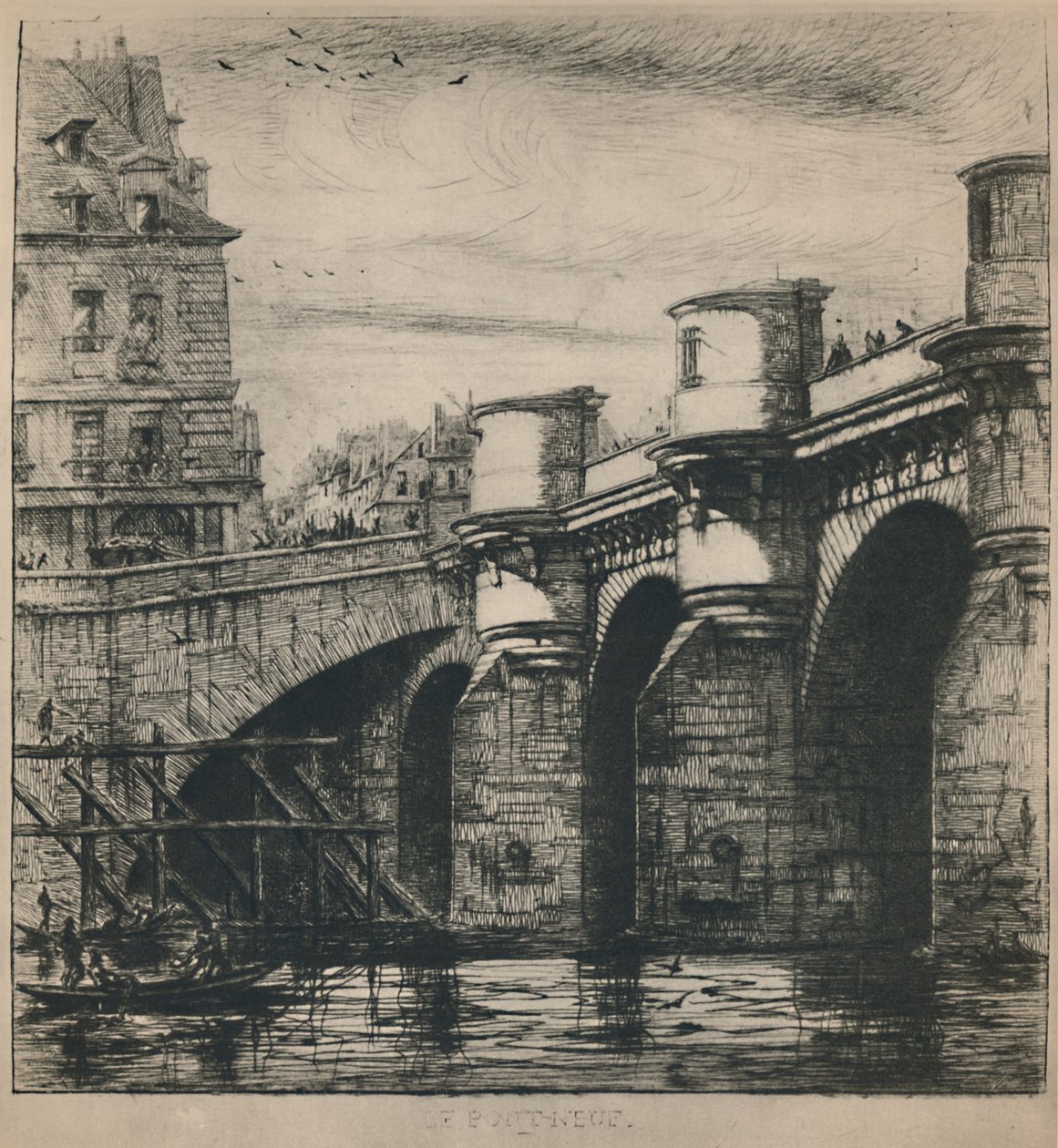Pont-Neufin 8. osavaltio, 7 316 x 7 14 tuumaa, 1853, 1927 tekijältä Charles Meryon