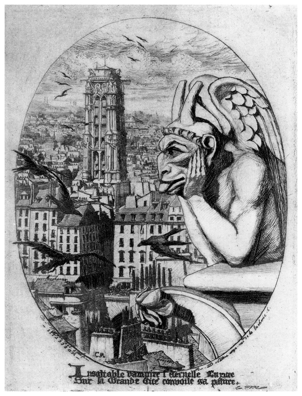 Le Stryge, c1841-1868 1924 tekijältä Charles Meryon