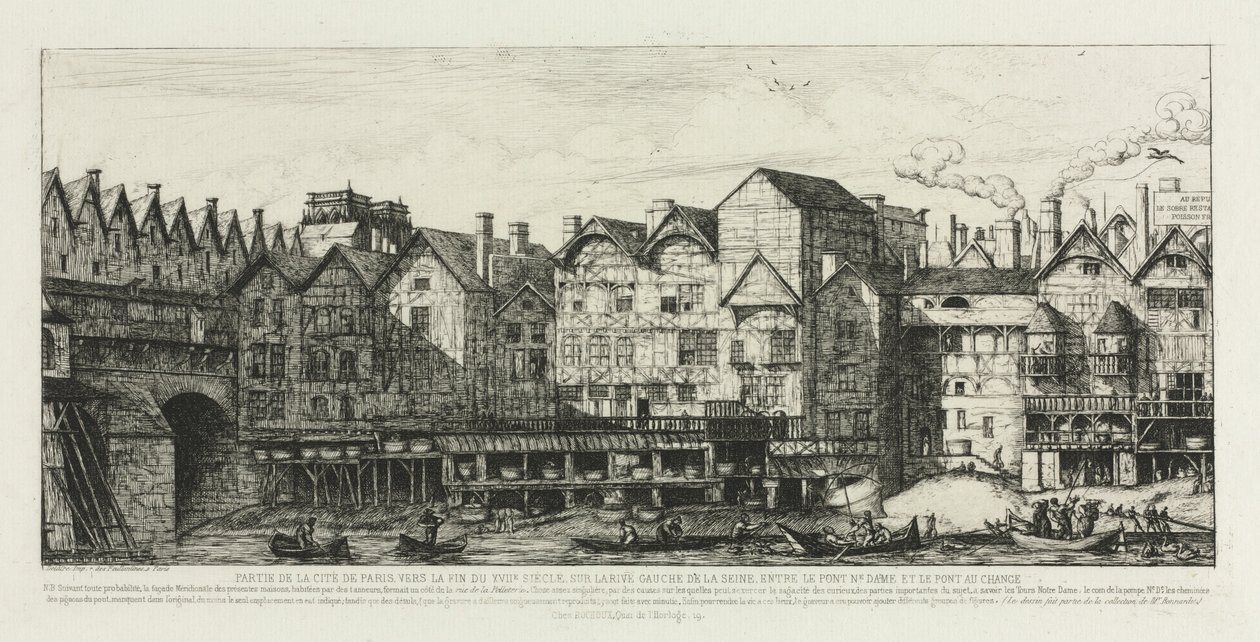 Osa Pariisin kaupunkia 1700-luvun lopulla, 1861. tekijältä Charles Meryon