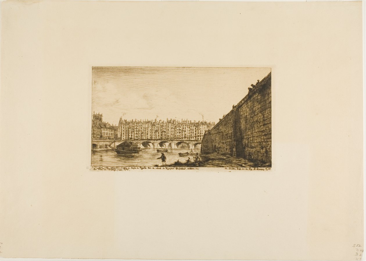 Pont-au-Change, Pariisi, noin 1784 tekijältä Charles Meryon