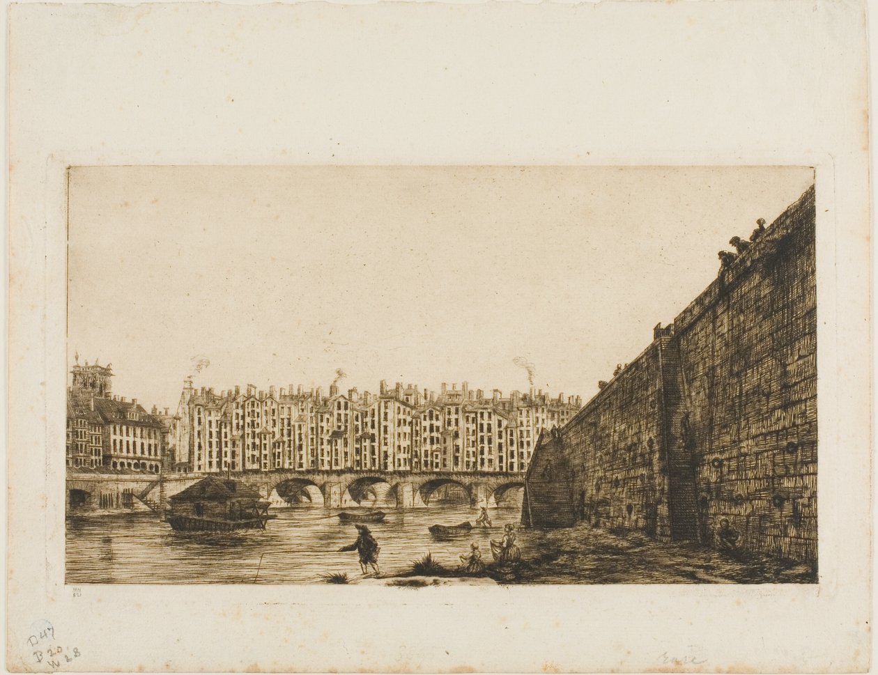 Pont-au-Change, Pariisi, noin 1784 tekijältä Charles Meryon