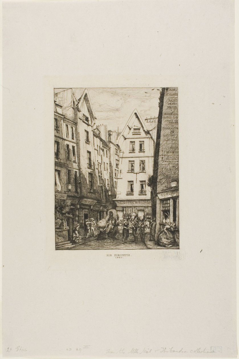 Rue Pirouette Les Hallesissa, Pariisissa tekijältä Charles Meryon