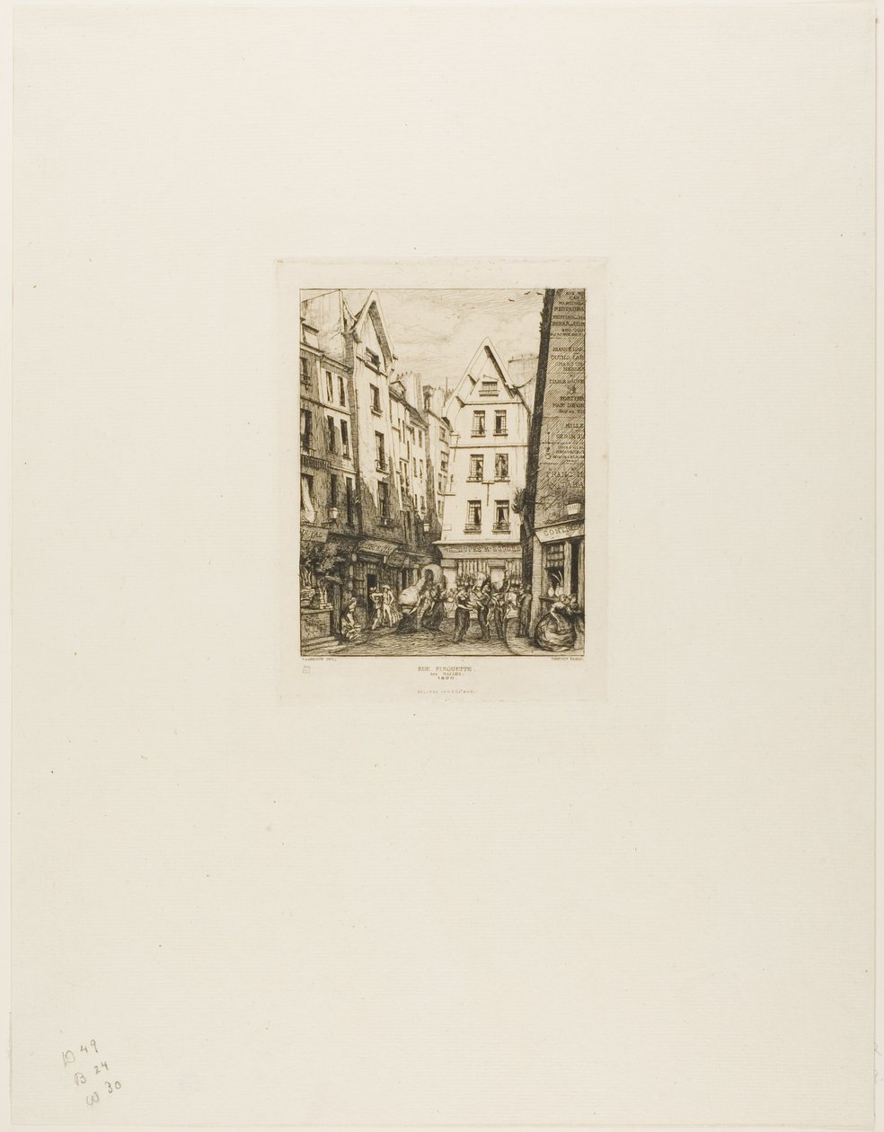 Rue Pirouette Les Hallesissa, Pariisissa tekijältä Charles Meryon
