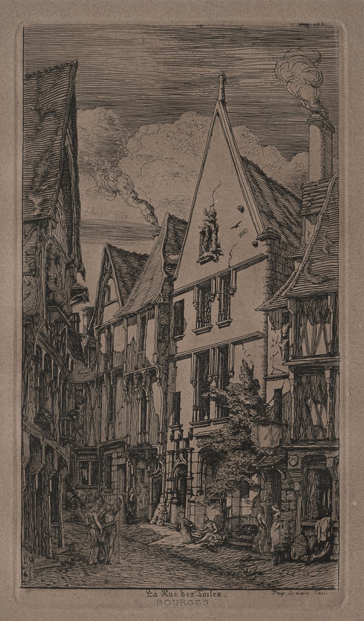 Rue des Toiles, Bourges tekijältä Charles Meryon