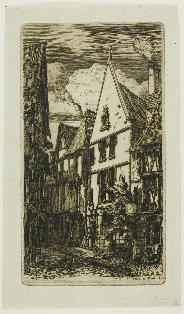 Rue des Toiles, Bourges tekijältä Charles Meryon