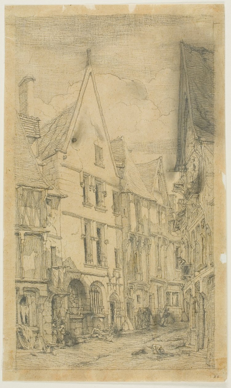 Rue des Toiles, Bourges tekijältä Charles Meryon