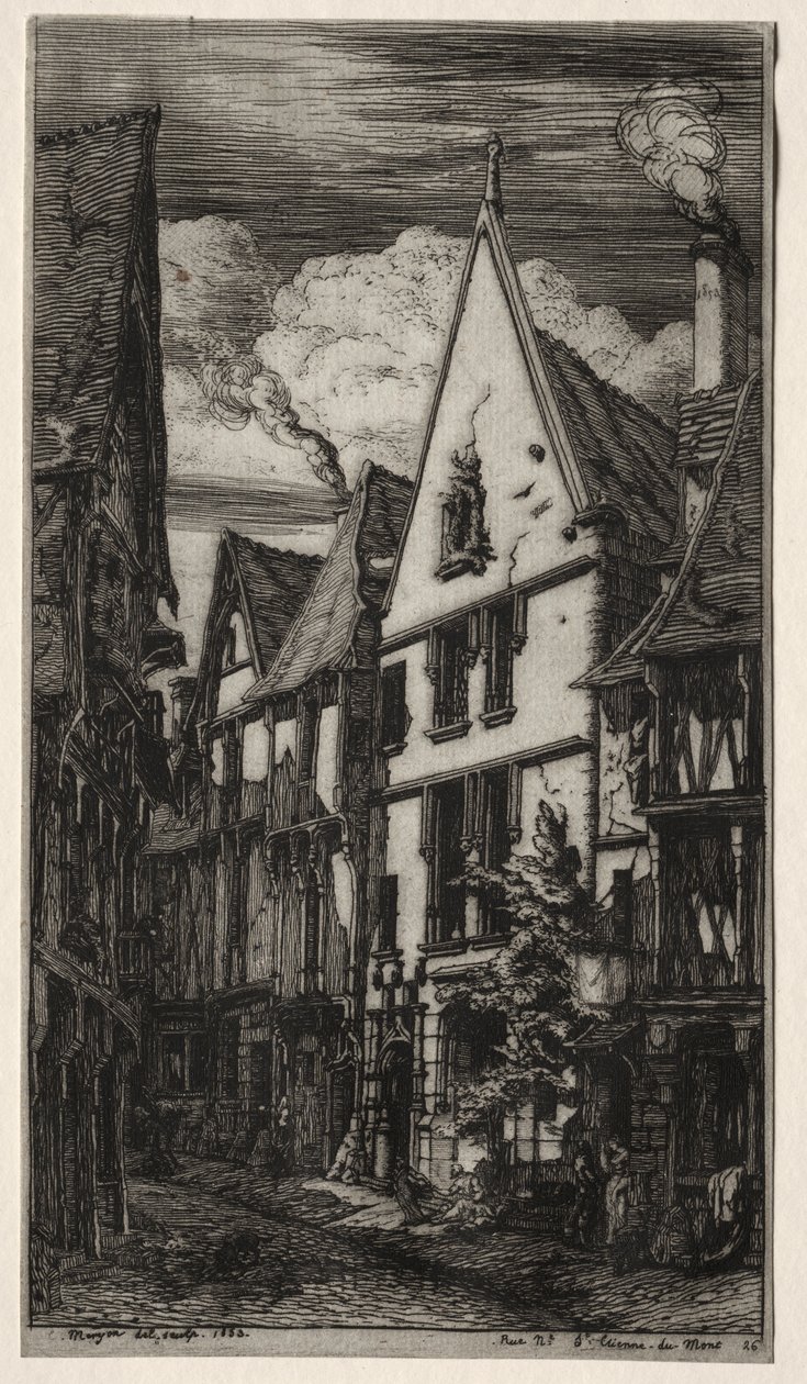 Rue des Toiles, Bourges tekijältä Charles Meryon