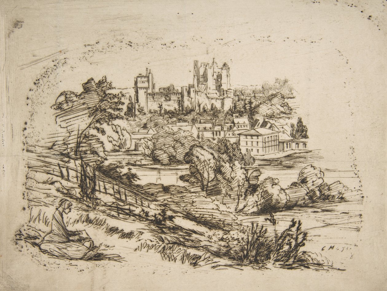 Château de Pierrefondsin rauniot Château de Pierrefondsin rauniot Viollet-le-Du..., 1858 jälkeen. tekijältä Charles Meryon