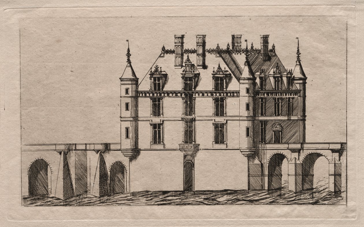Chenonceaun linna tekijältä Charles Meryon