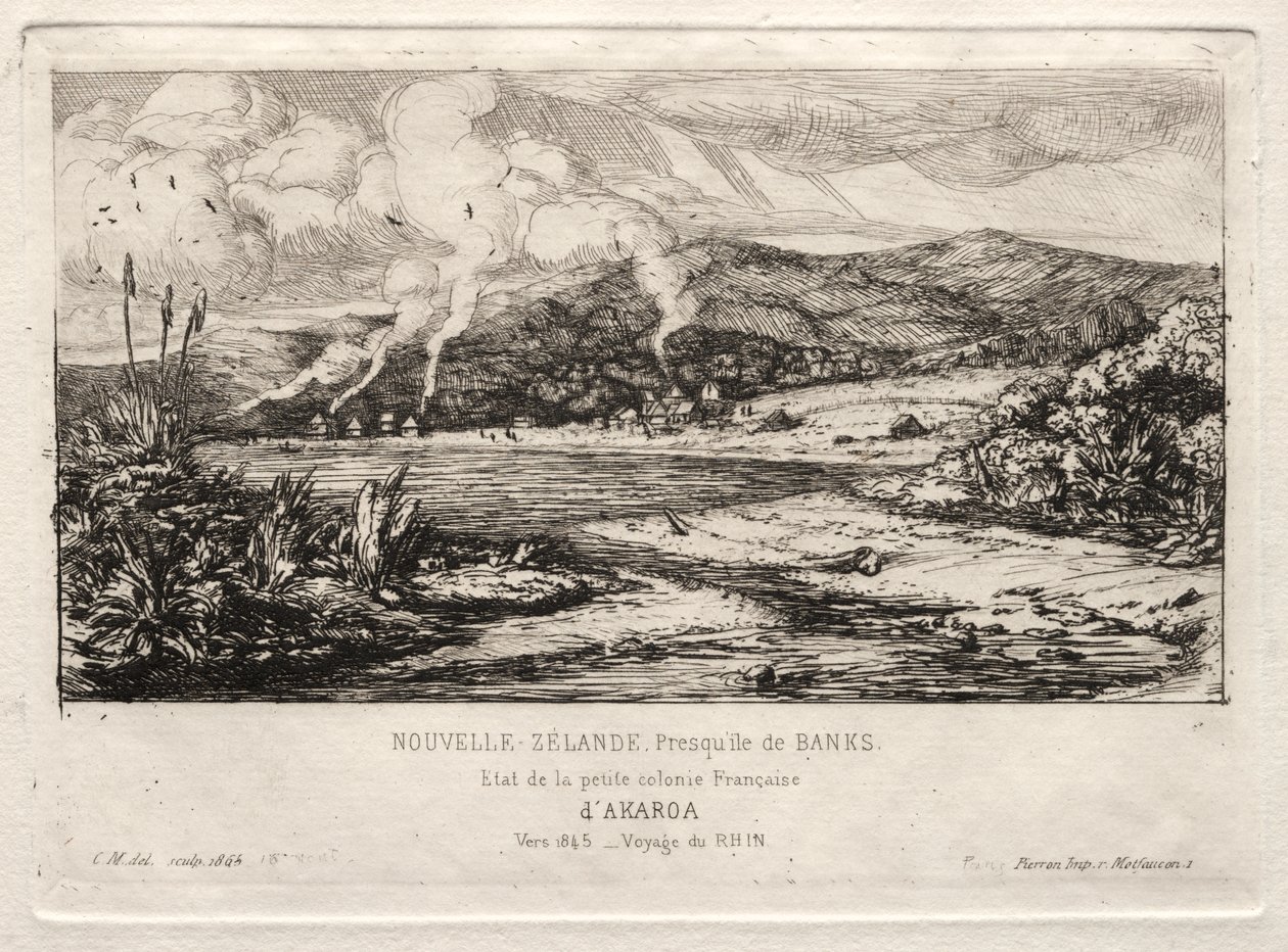 Pieni ranskalainen siirtomaa Akaroassa, 1845 tekijältä Charles Meryon