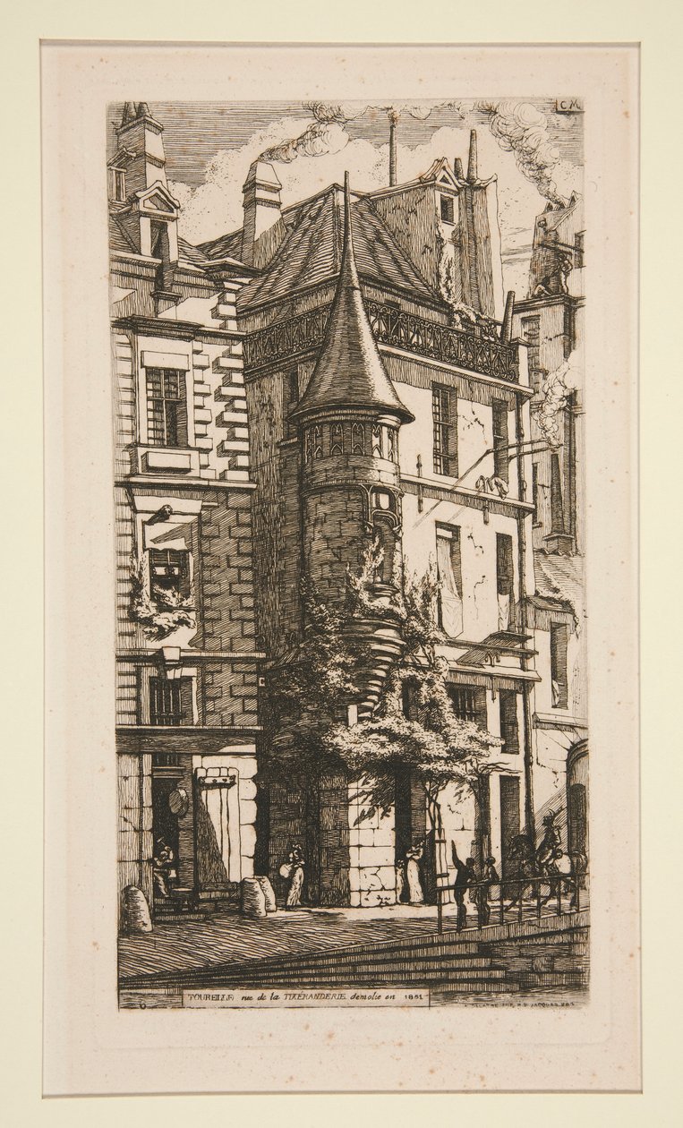 Tourelle, Rue de la Tixeranderie (talo tornilla, rue de la Tixeranderie) tekijältä Charles Meryon
