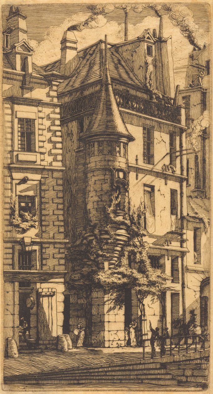 Pikkutorni Rue de la Tixéranderiella, Pariisi tekijältä Charles Meryon