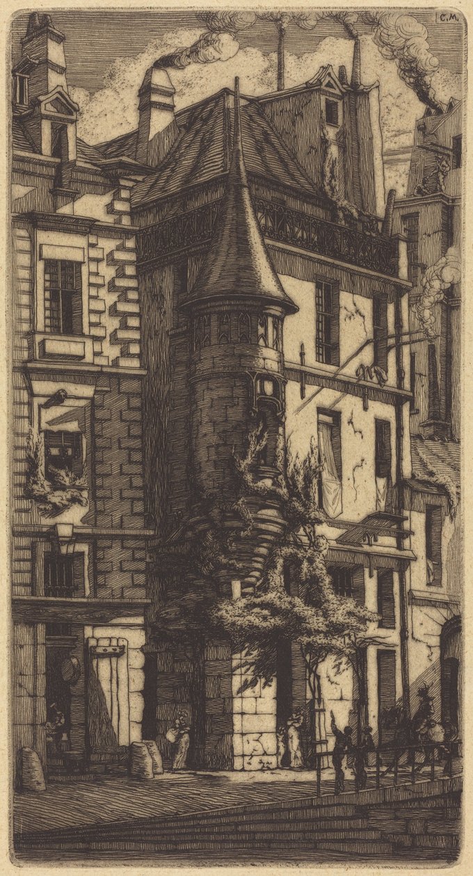 Rue de la Tixéranderien torni, Pariisi tekijältä Charles Meryon