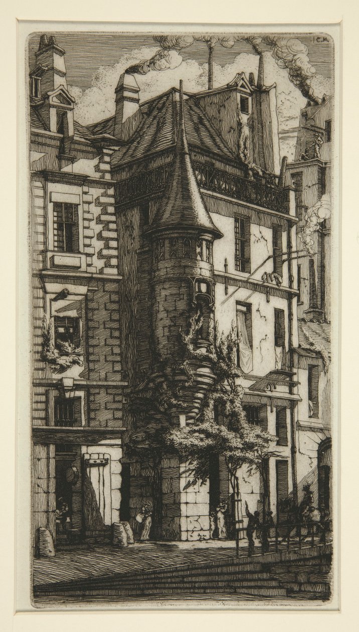 Tourelle, rue de la Tixeranderie (talo tornilla, rue de la Tixeranderie) tekijältä Charles Meryon