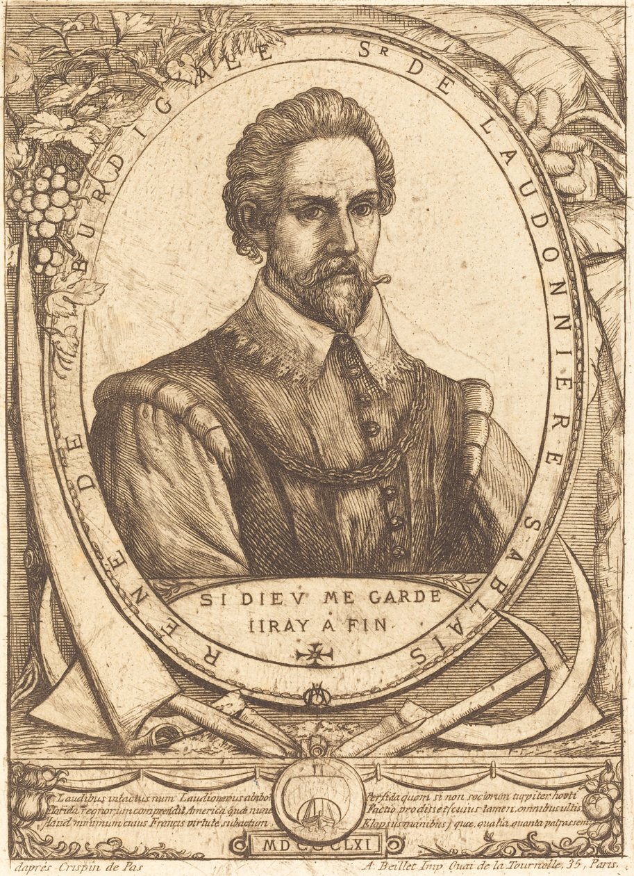 René Laudonniere Sablais (De Burdigale) tekijältä Charles Meryon after Crispijn de Passe I
